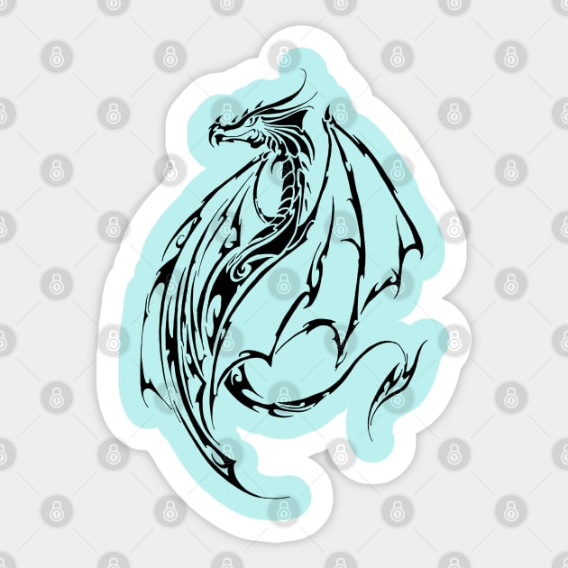 Dragon Tribal Sticker by tigressdragon